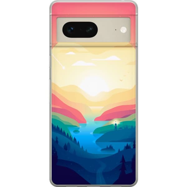 Kompatibelt Mobilskal till Google Pixel 7 Candy Horizon flerfärgad