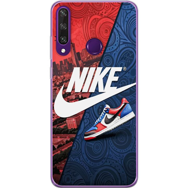 Huawei Y6p Genomskinligt Skal Nike Logotyp Röd Blå Sneaker Stil Sport Fashion Populärt Swoosh Motiv Träningskläder Grafisk Ikon