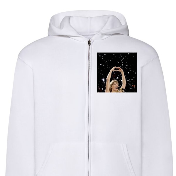 Zip-Hoodie | Hættetrøje med Lynlås til Voksne Taylor Swift hvid M