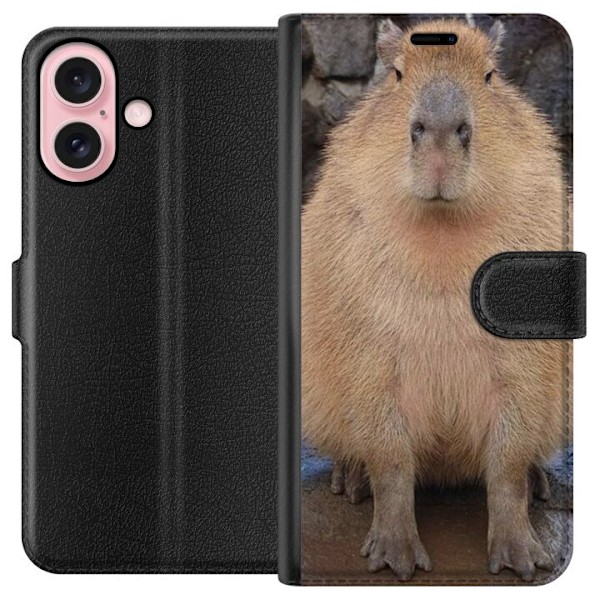 Apple iPhone 16 Plånboksfodral Capybara