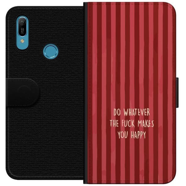 Kompatibel Tegnebogsetui til Huawei Y6 (2019) Gör det som gör dig glad rød