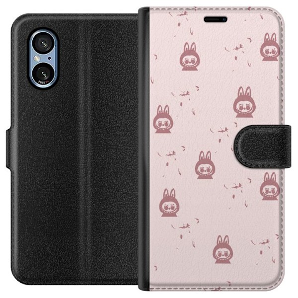 Sony Xperia 5 V Lompakkokotelo Labubu Neon Pop - Neonvärinen pop art hirviö
