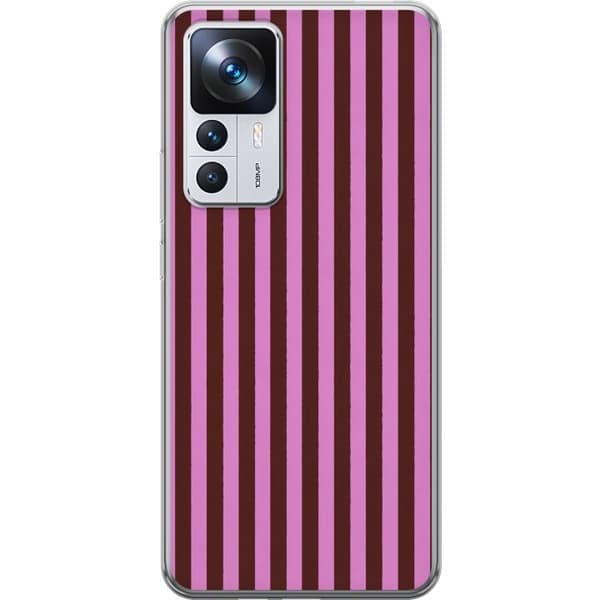 Kompatibelt Mobilskal till Xiaomi 12T Rosabruna ränder rosa