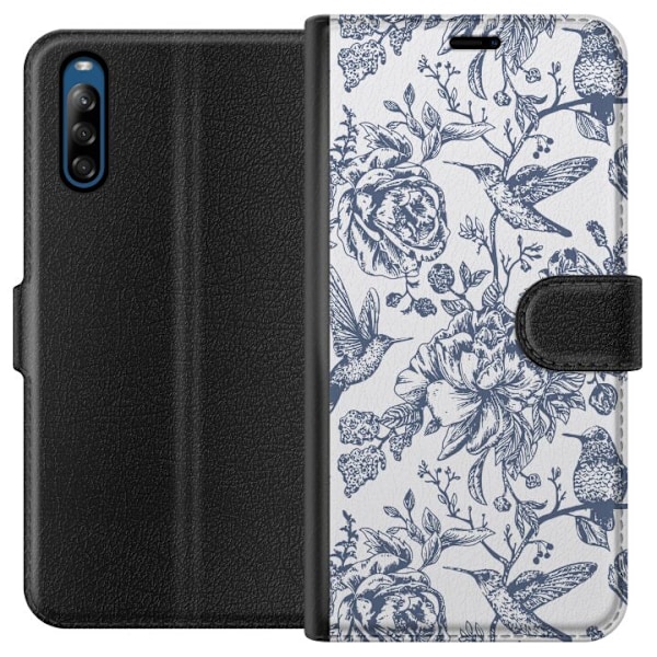Sony Xperia L4 Tegnebogsetui Blomster & Fugle - Romantisk Vint