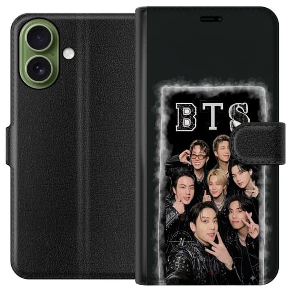 Kompatibel Tegnebogsetui til Apple iPhone 17 BTS-medlemmer poserer sammen i sorte outfits for en selfie sort