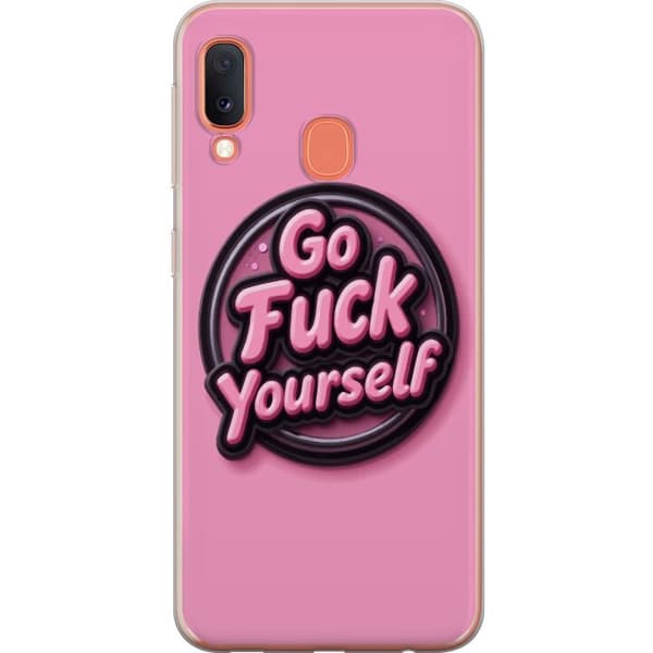 Kompatibelt Mobildeksel til Samsung Galaxy A20e Rosa 3D textposter