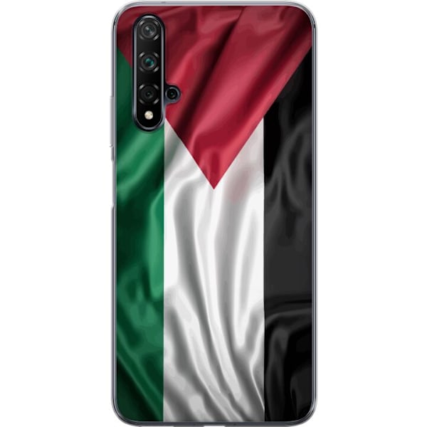 Huawei nova 5T Gennemsigtig cover Palestinaflaget – ikonisk frihedssymbol i rød, sort, hvid og grøn