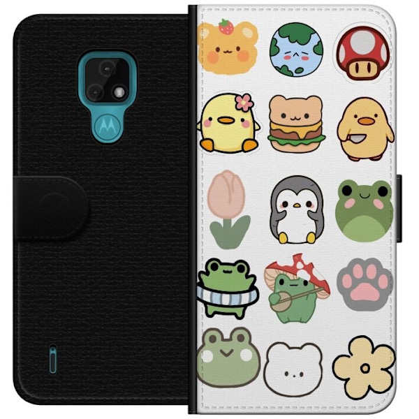 Motorola Moto E7 Tegnebogsetui Kawaii Friends