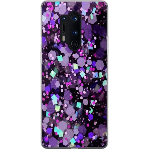 OnePlus 8 Pro Läpinäkyvä kuori Violetti Kimalle