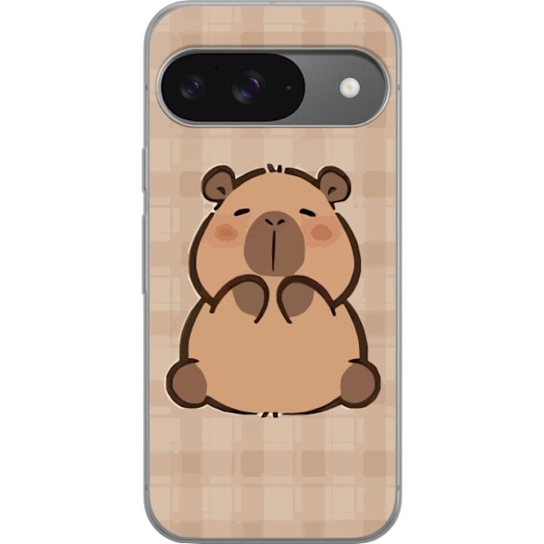 Google Pixel 9 Pro Läpinäkyvä kuori Mobilskal kawaii capybara flera figurer japansk stil