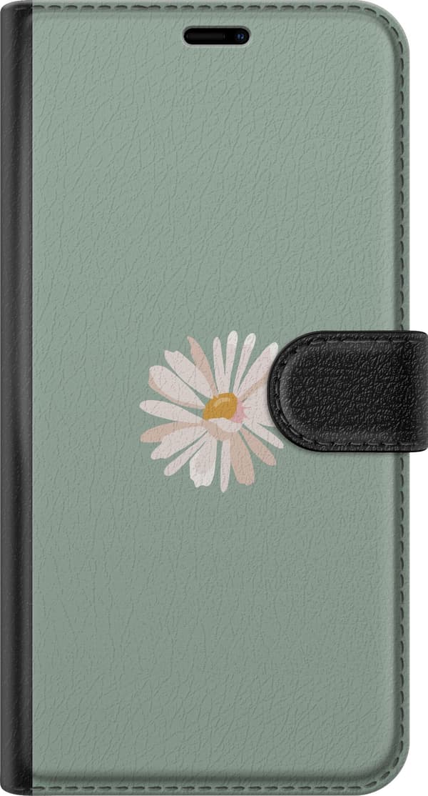 Kompatibel Tegnebogsetui til Apple iPhone 11 Grøn Minimalblomst - stilfuld blomst på grøn baggrund