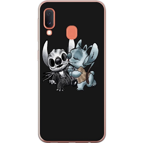 Samsung Galaxy A20e Genomskinligt Skal Halloween lilo & stitch