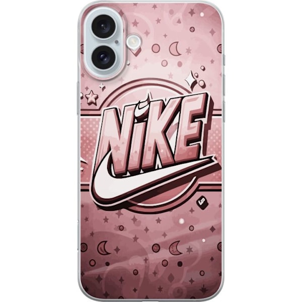 Apple iPhone 16 Plus Gennemsigtig cover Nike Lyserød