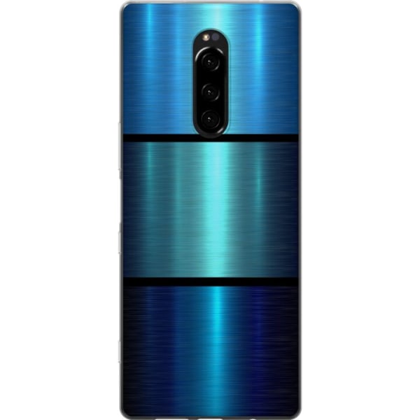 Sony Xperia 1 Deksel / Mobildeksel - Blå Metalliske Striper