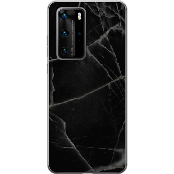 Huawei P40 Pro Genomskinligt Skal Svart marmor