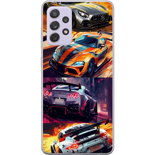 Samsung Galaxy A52s 5G Läpinäkyvä kuori Ralli kuume - vauhdikas teema ralliautoilla