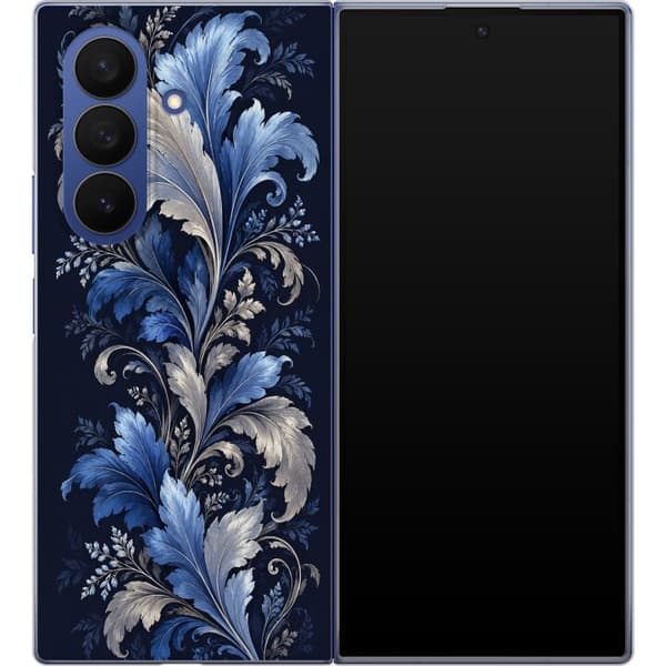 Kompatibel Mobilcover til Samsung Galaxy Z Fold7 Blå blade blå