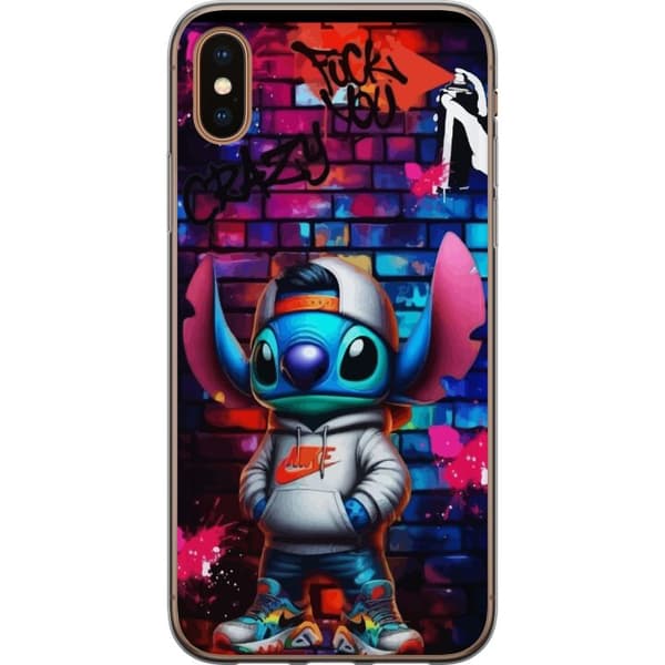 Kompatibelt Mobildeksel til Apple iPhone XS Gatekunstalien i hettegenser i neon-graffitistil