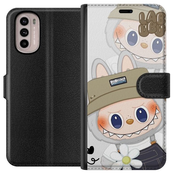 Motorola Moto G31 Tegnebogsetui Labubu Minimal Mood - Enkel og stilren monsterdesign