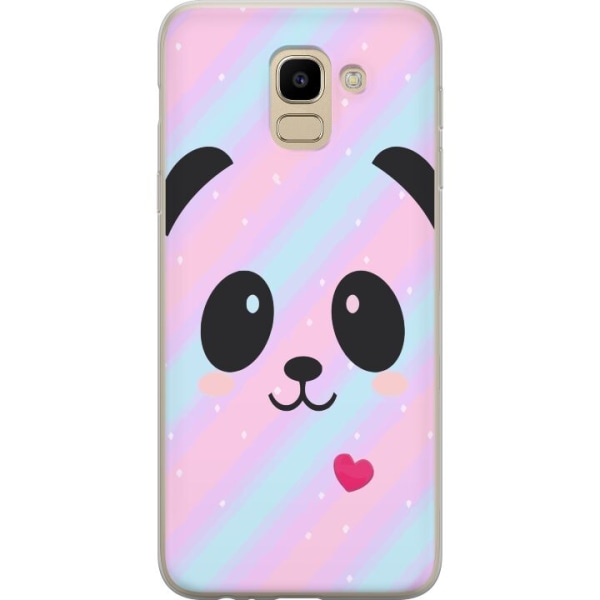 Samsung Galaxy J6 Gennemsigtig cover Regnbue Panda