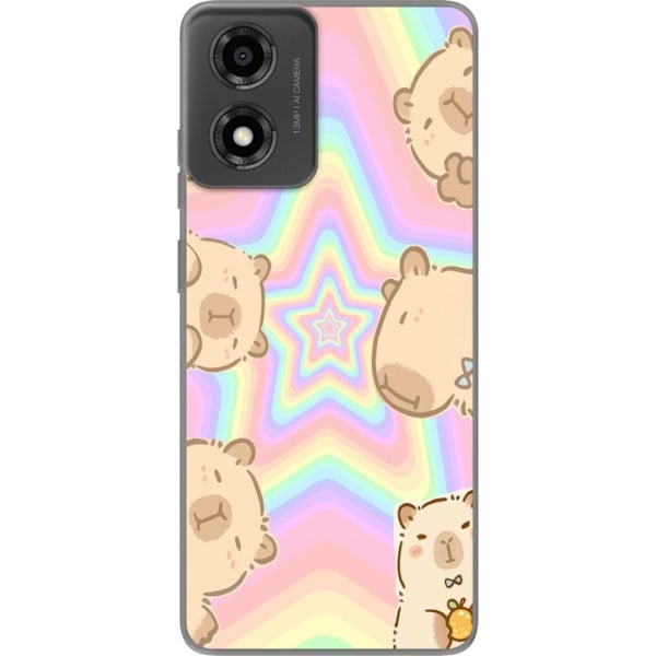 Motorola Moto E14 Läpinäkyvä kuori Kawaii Capybara Galaxy Söpö Anime Eläin Avaruusteema Kawaii Trendi Lahja TikTok-suunnittelu