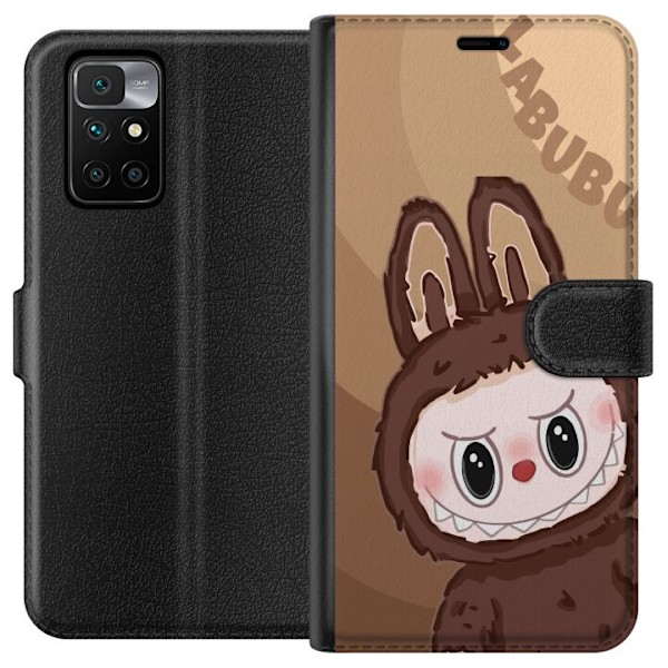 Xiaomi Redmi 10 Tegnebogsetui Labubu Skyde Sød - Hvid og Blå