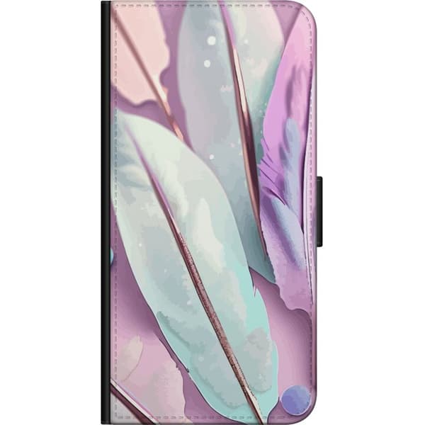 Kompatibel Tegnebogsetui til Samsung Galaxy A20s Fjer i pastel