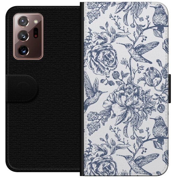 Samsung Galaxy Note20 Ultra Lompakkokotelo Kukat & Linnut - Ro