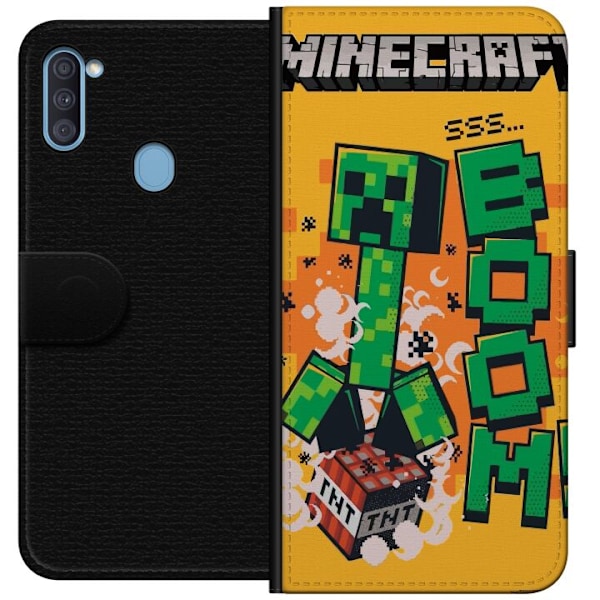 Samsung Galaxy A11 Tegnebogsetui Minecraft Boom