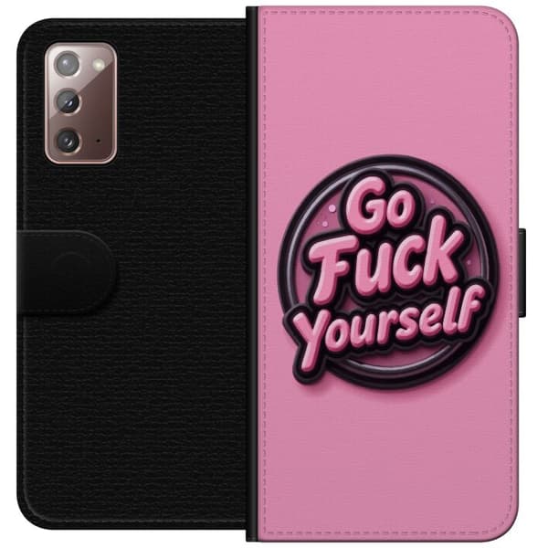 Kompatibel Tegnebogsetui til Samsung Galaxy Note20 Rosa 3D textposter