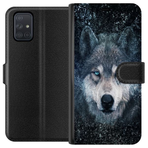 Kompatibel Tegnebogsetui til Samsung Galaxy A71 Ulv