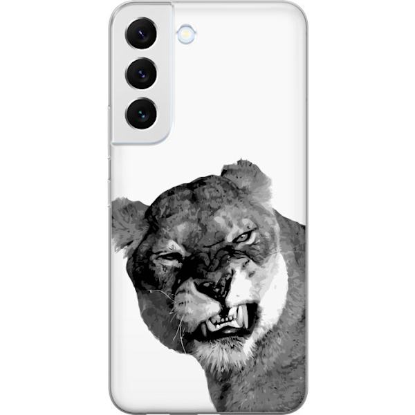 Samsung Galaxy S22+ 5G Genomskinligt Skal Lejon Konst Artistiskt Djurmotiv Afrikanskt Stil Djungel Känsla Grafiskt Motiv Hemdekor Djurtema