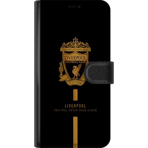 Kompatibel Tegnebogsetui til Apple iPhone 16e Liverpool klubemblem rød hvid sort design