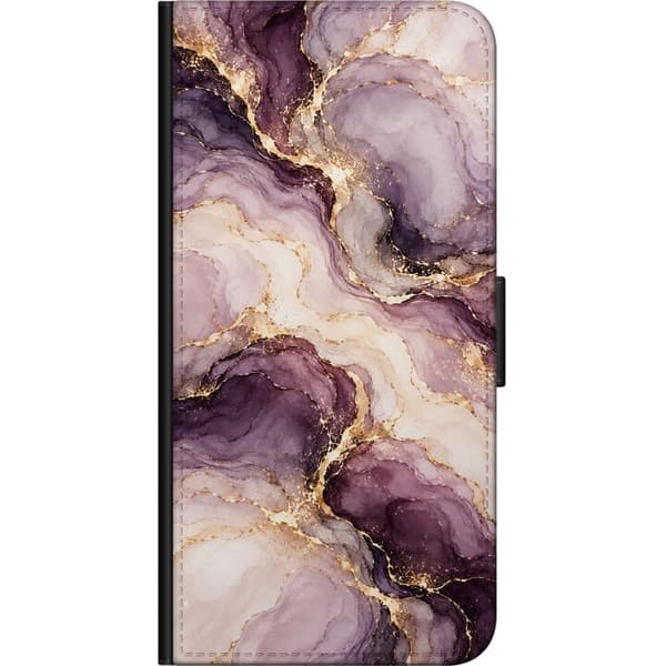 Kompatibelt Lommeboketui til Samsung Galaxy Note10+ Plommemarmor lila