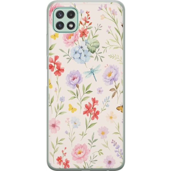 Samsung Galaxy A22 5G Genomskinligt Skal Blommor