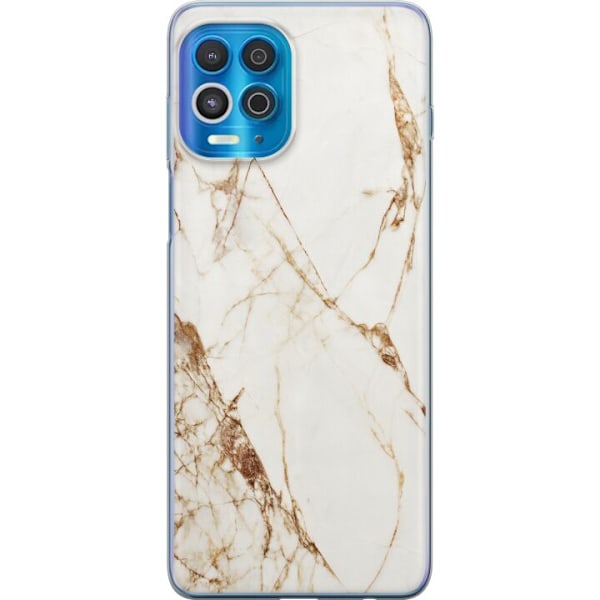 Motorola Edge S Gennemsigtig cover Hvid marmor