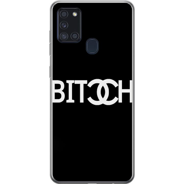 Samsung Galaxy A21s Läpinäkyvä kuori Bitch Chanel -inspiroima katumuoti Muoti Tekstimotiivi Trendi Ikoninen Tyyli Kaupunkisuunnittelu