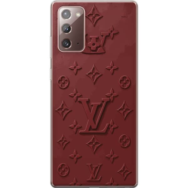 Kompatibelt Mobildeksel til Samsung Galaxy Note20 Luksuriøst Louis Vuitton-inspirert monogram i mørkerøde toner rød