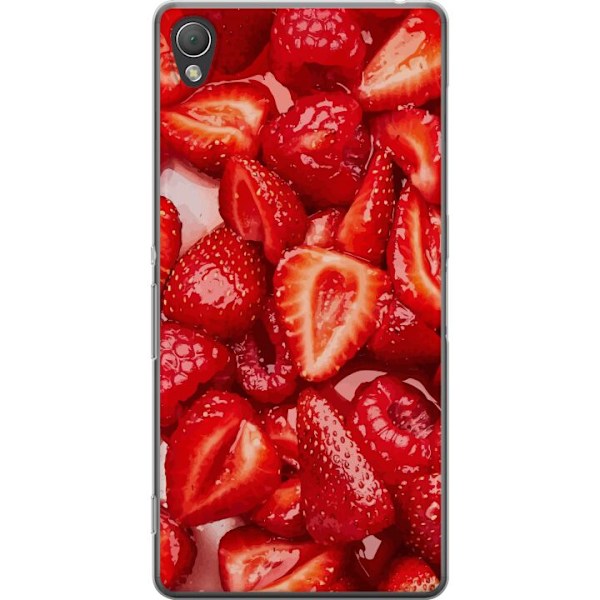 Sony Xperia Z3 Läpinäkyvä kuori Mansikkakuviointi - makea m