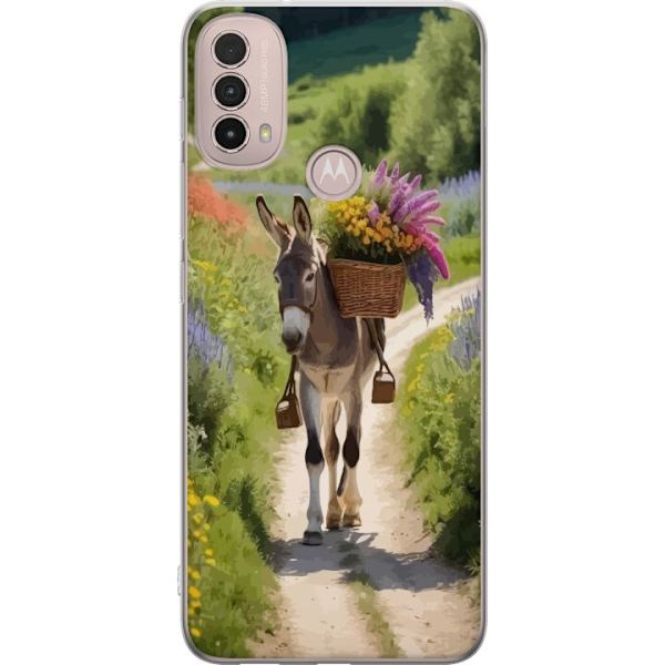 Motorola Moto E40 Genomskinligt Skal Åsna Djurmotiv Rolig Design Naturmotiv Populär Dekor Humor Grafiskt Djurtema Exotiskt