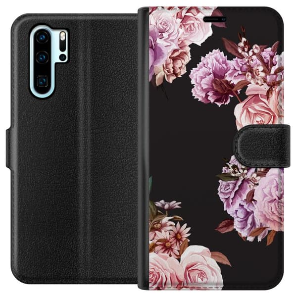 Kompatibelt Lommeboketui til Huawei P30 Pro Blomster