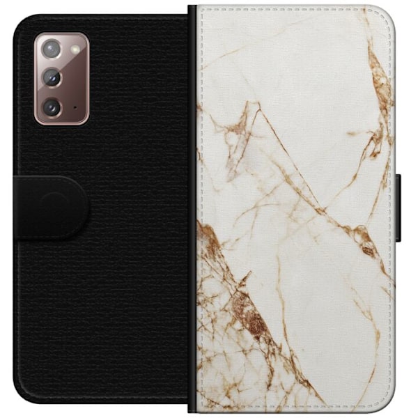Samsung Galaxy Note20 Plånboksfodral Vit marmor
