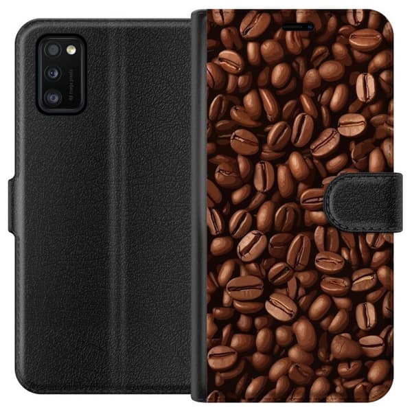 Kompatibelt Lommeboketui til Samsung Galaxy A41 Kaffebönor närbild brun