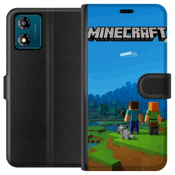 Motorola Moto E13 Tegnebogsetui Minecraft Key Art