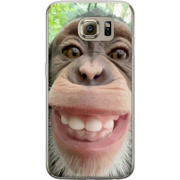 Samsung Galaxy S6 Läpinäkyvä kuori Simpanssi Selfie Rauhallinen Graafinen Suunnittelu Apinan Aihe Suosittu Urban Art Tyyli