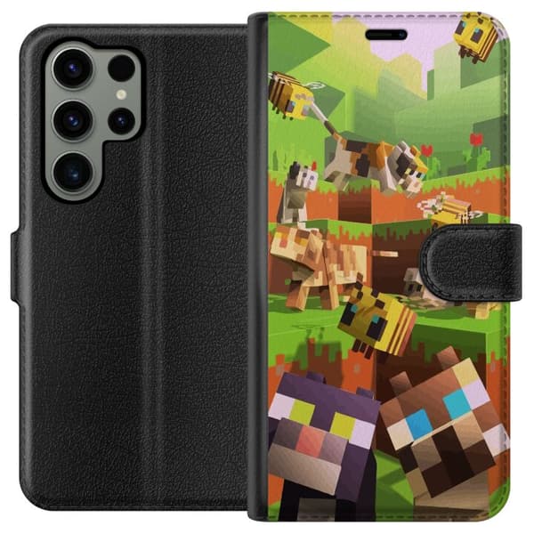 Kompatibelt Plånboksfodral till Samsung Galaxy S23 Ultra MineCraft