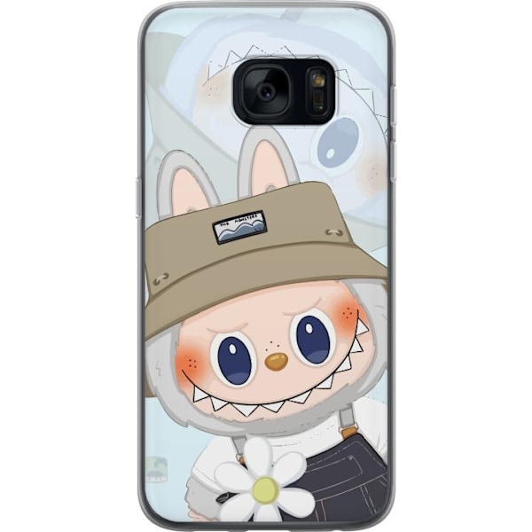 Samsung Galaxy S7 Gennemsigtig cover Labubu med hat - Pop Mart figur Mr. Butcher i retro-stil med karakter