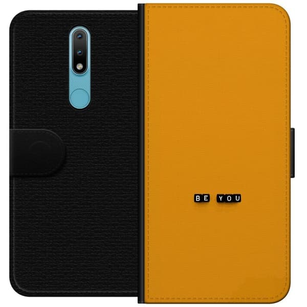 Kompatibelt Lommeboketui til Nokia 2.4 Be You text oransje