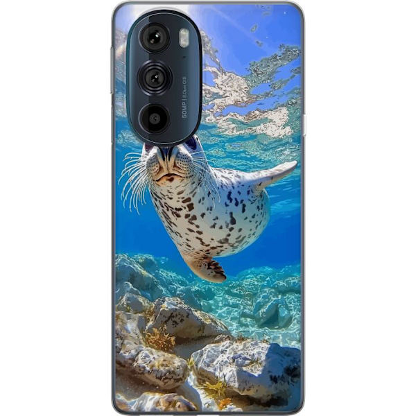 Motorola Edge 30 Pro Gennemsigtig cover Salg Hav Svømning Dyremotiv Natur Vandmotiv Blåt Design Marin Tema Populært Motiv Dyreliv