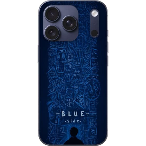Kompatibelt Mobilskal till Apple iPhone 17 Pro Blue Side illustration blå